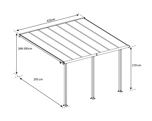 stikla verandas aluminija nojume polikarbonata jumts ieva jumts 30x42