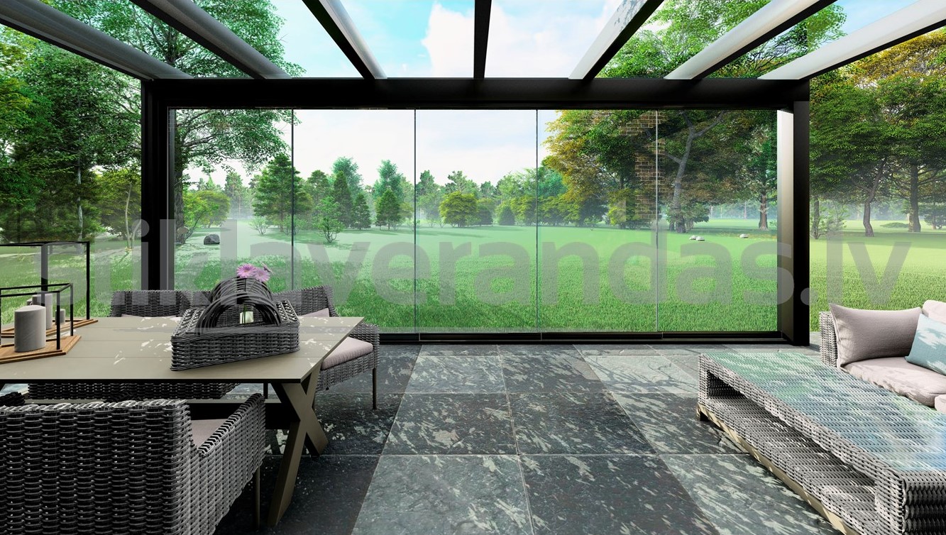 Stikla Verandas Nojume Horizontals Jumts Ultra 5
