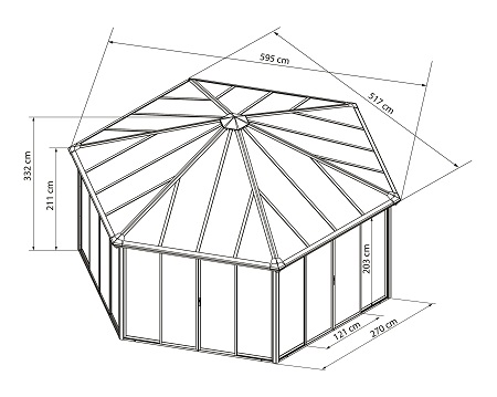 stikla verandas aluminija paviljons polikarbonata jumts marta shema sm