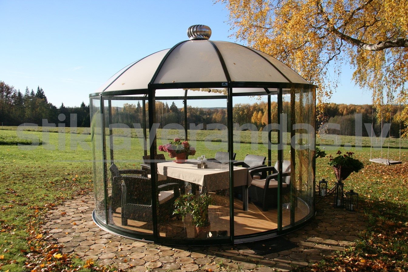 Paviljons Rondo Apals Grozams Stikla Verandas 6
