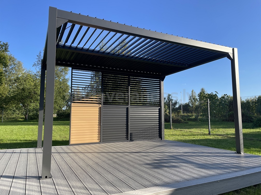 Stikla Veranda Nojume Atverama Pergola