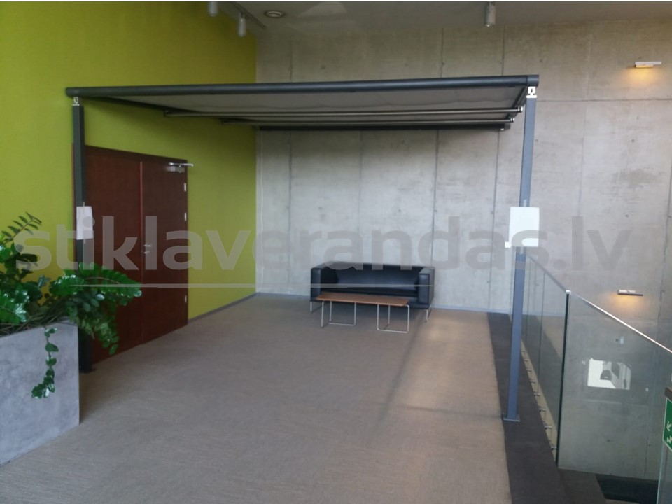 Stikla Veranda Nojume Atbidams Auduma Jumts 2