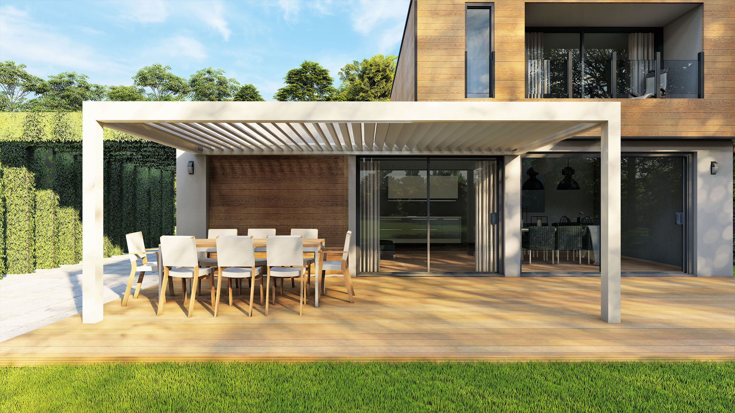 stikla verandas nojume pergola aluminija lameles 10