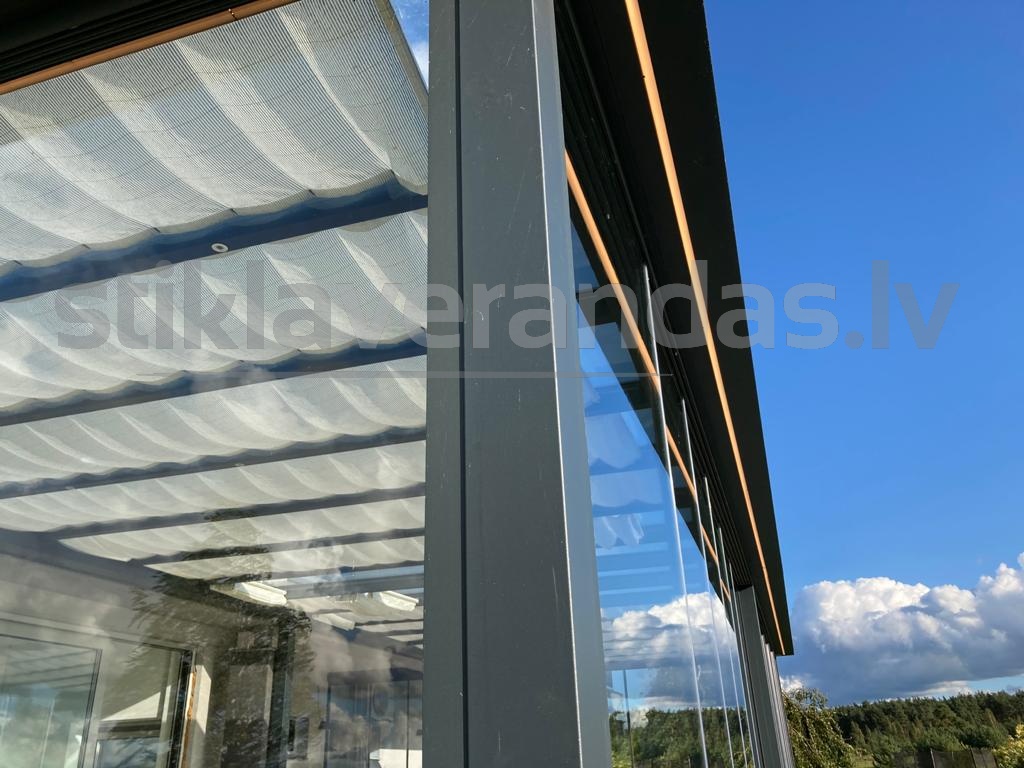 Stikla Verandas Terases Iestiklosana Horizontals jumts veranda Flatroof 06