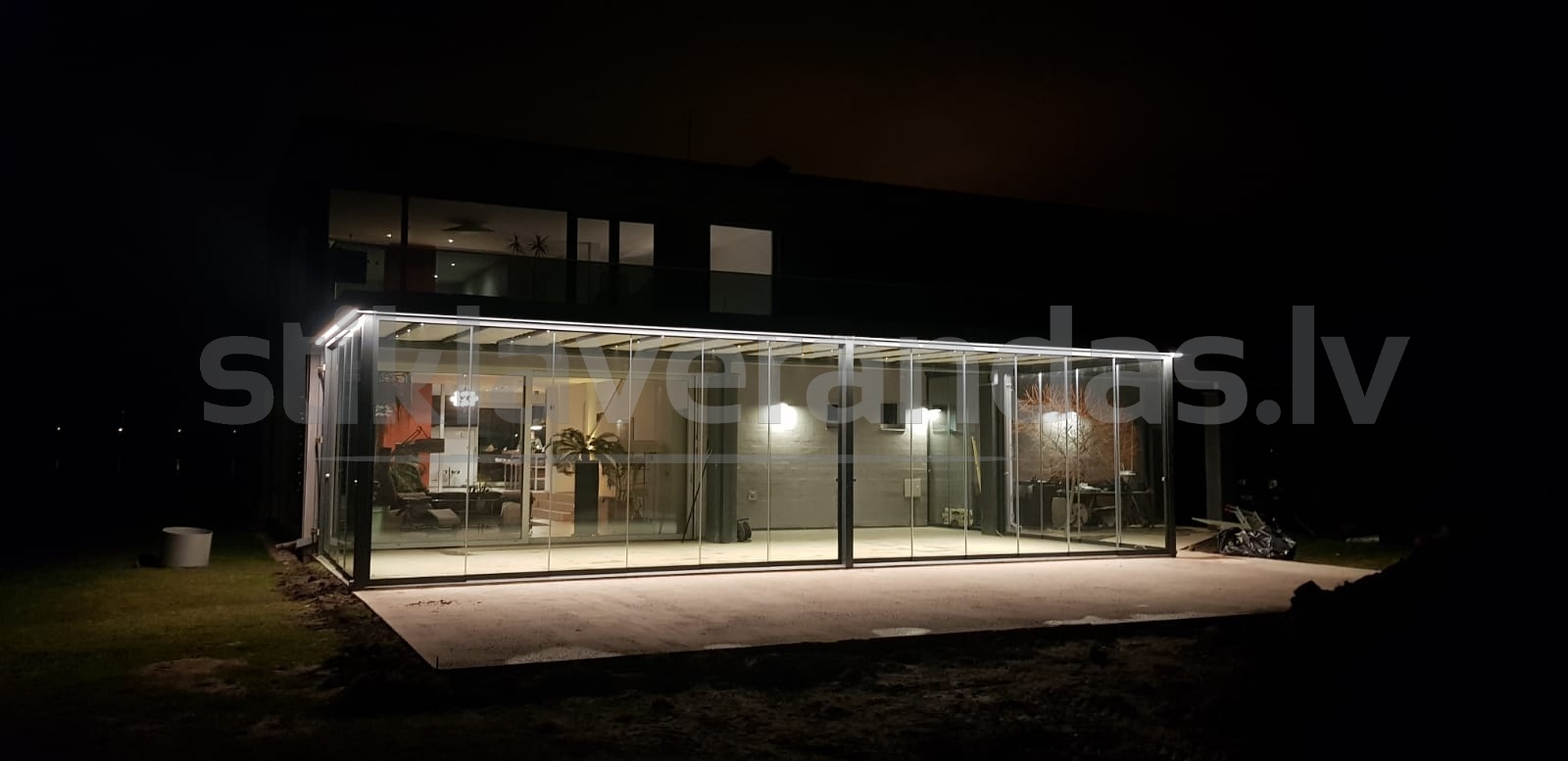 Stikla Verandas Terases Iestiklosana Horizontals jumts veranda Flatroof 07