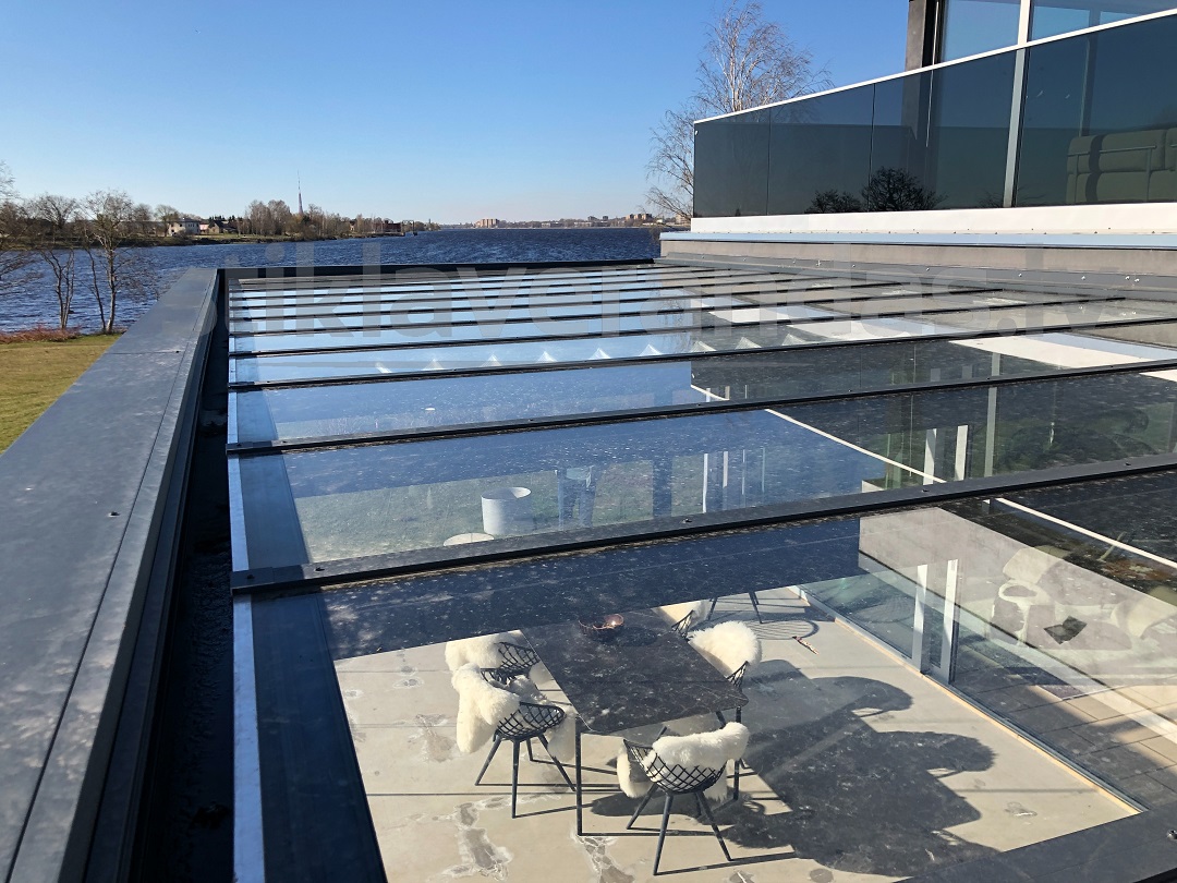 Stikla Verandas Terases Iestiklosana Horizontals jumts veranda Flatroof 04
