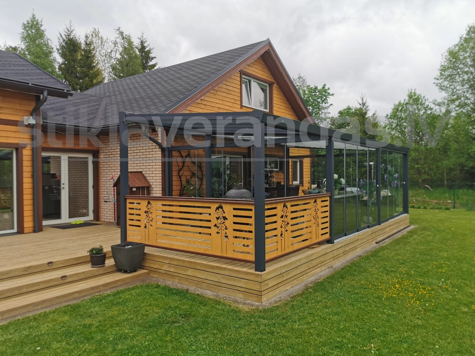 Stikla Verandas Terases Iestiklosana Veranda Trend