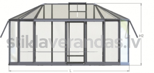 Paviljons Aluminija Stikla Apals 2