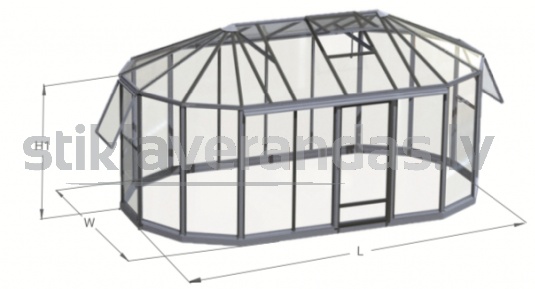 Paviljons Aluminija Stikla Apals 2