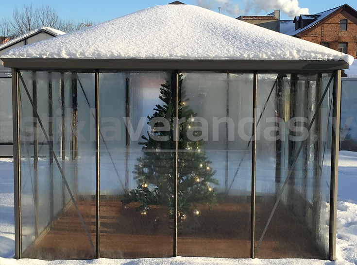 Paviljons Aluminija Stikla Kvadrats 1